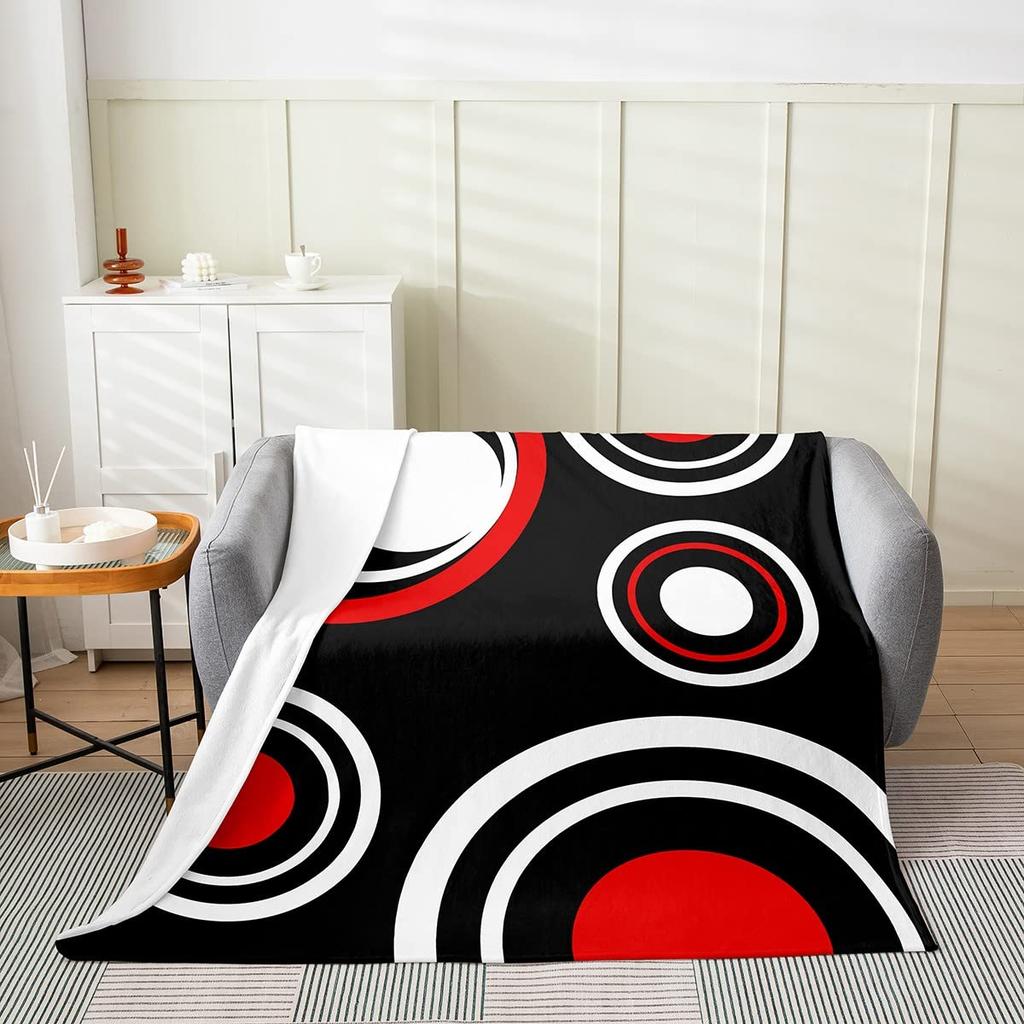 Geometry Fleece Throw Blanket Ultra Soft Cozy Modern Geometric Flannel Blanket for Sofa Couch Bed Chair Camping Travel Or Dorm