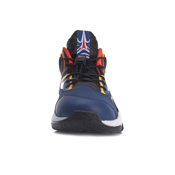 Li Ning Kids Splicing Non-Slip Shock Absorbing Wear-Resistant Basketball Shoes Kids Sneakers Blue Black YKBQ048-5