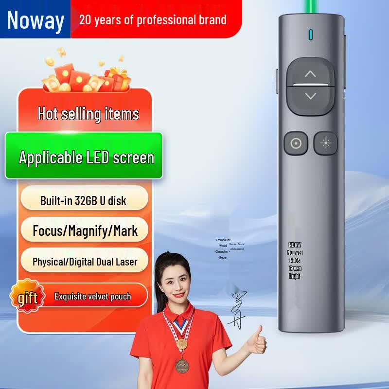 Norwii N96 Spotlight Digital Green Laser Wireless Presenter