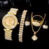 Ladies Cornucopia Diamond Watch Set Bracelet Accessories Fashion Quartz European Beautiful Women Watch Set