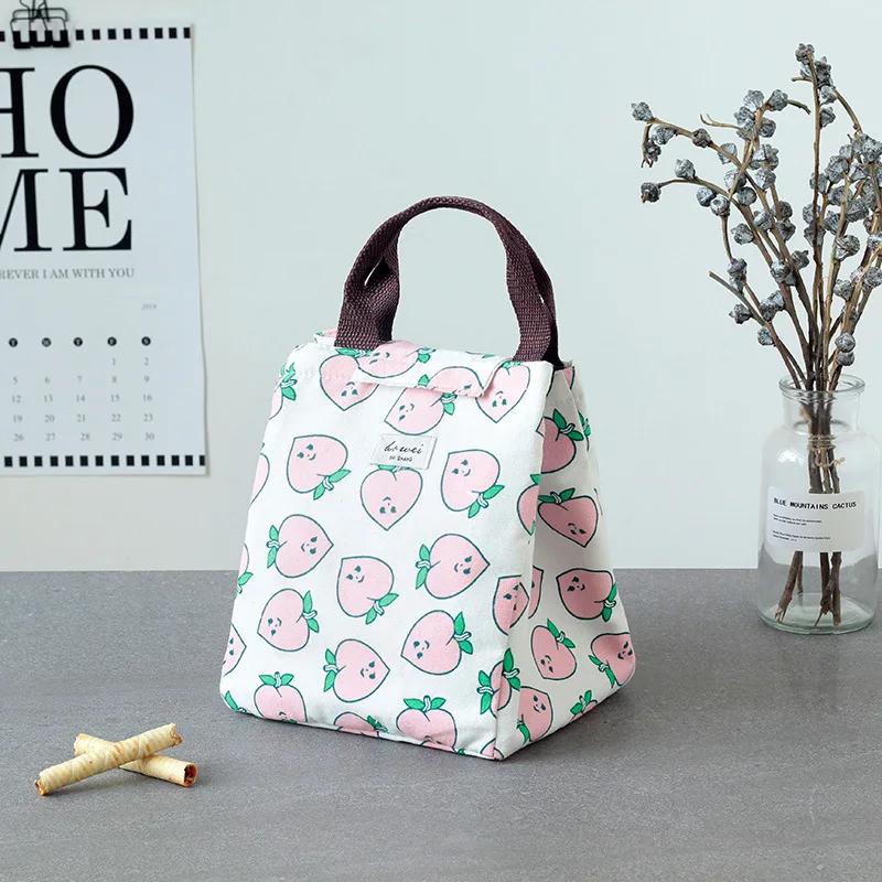 Insulated Waterproof Oxford Cloth Lunch Box Bag with Zipper Cute Animal Style Korean Lunch Box