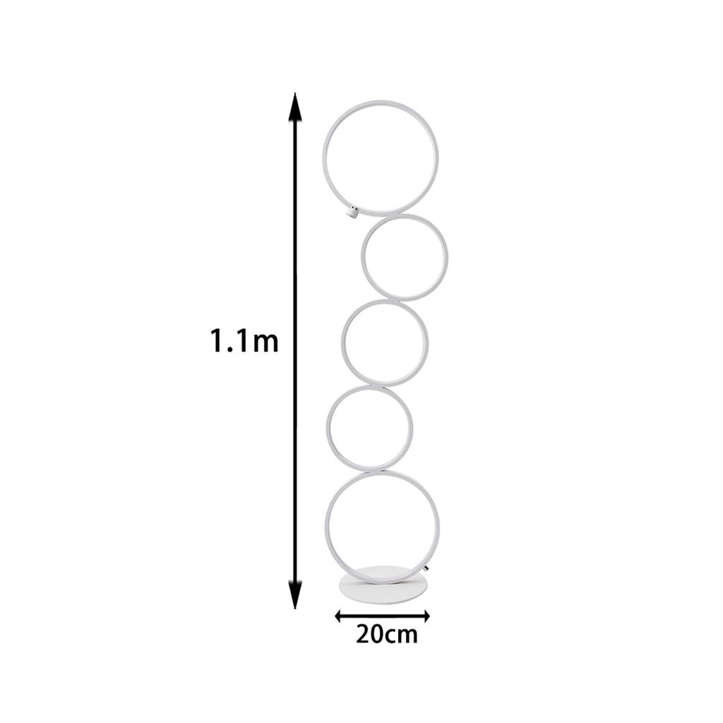 AooLiWang Nordic Minimalist 36W 5-Ring LED Warm Light Floor Lamp, Bedside Lamp, Ambient Light, Touch Dimmable, Perfect for Bedrooms, Rooms, or As a