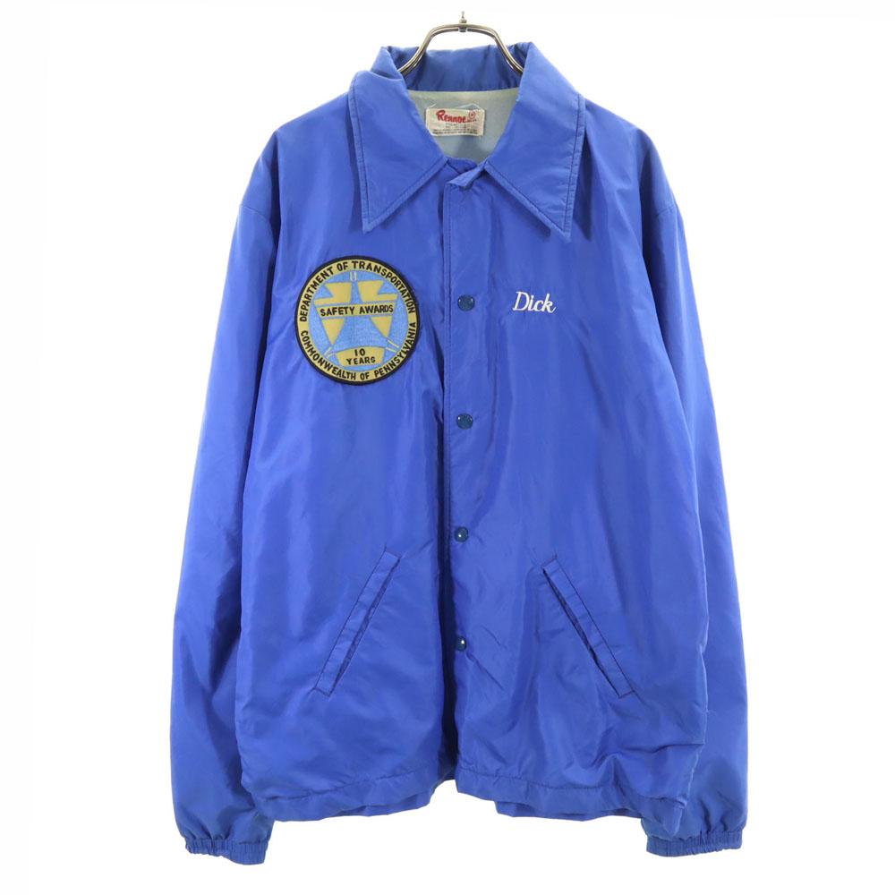 

RENNOC 70-е винтажная нейлоновая куртка тренера M синяя подкладка трикотаж мужская б/у