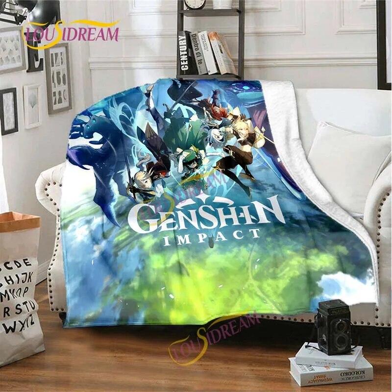 

Приключенческая игра Genshin Impact 3D-печатное одеяло для подарка на все сезоны