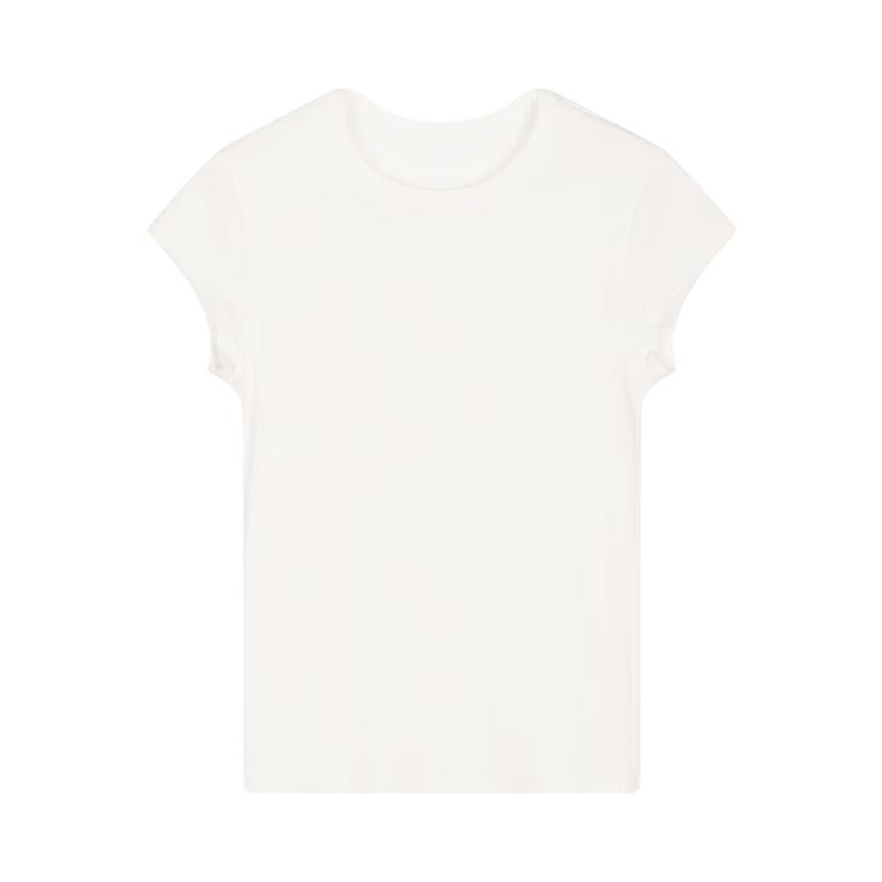 LESS 2026 Summer Slim Fit Round Neck T-Shirt L