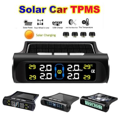 Solar TPMS Auto Reifendruck Monitor Drahtlose Reifendruck Überwachung System LCD Display Auto Reifen Druck Sicherheit Alarm Sensor Interne AN01