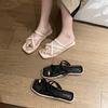 Zapatillas Doradas de Verano para Mujer con Tira Única Antideslizantes para Uso en Casa o al Aire Libre