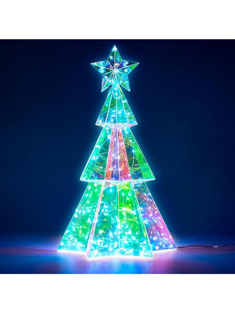JOYFY15 i Prismatic Iridescent Julegrantlys Dekorasjoner Prismatic Christmas100 LED-lys for Julaften Nattdekor
