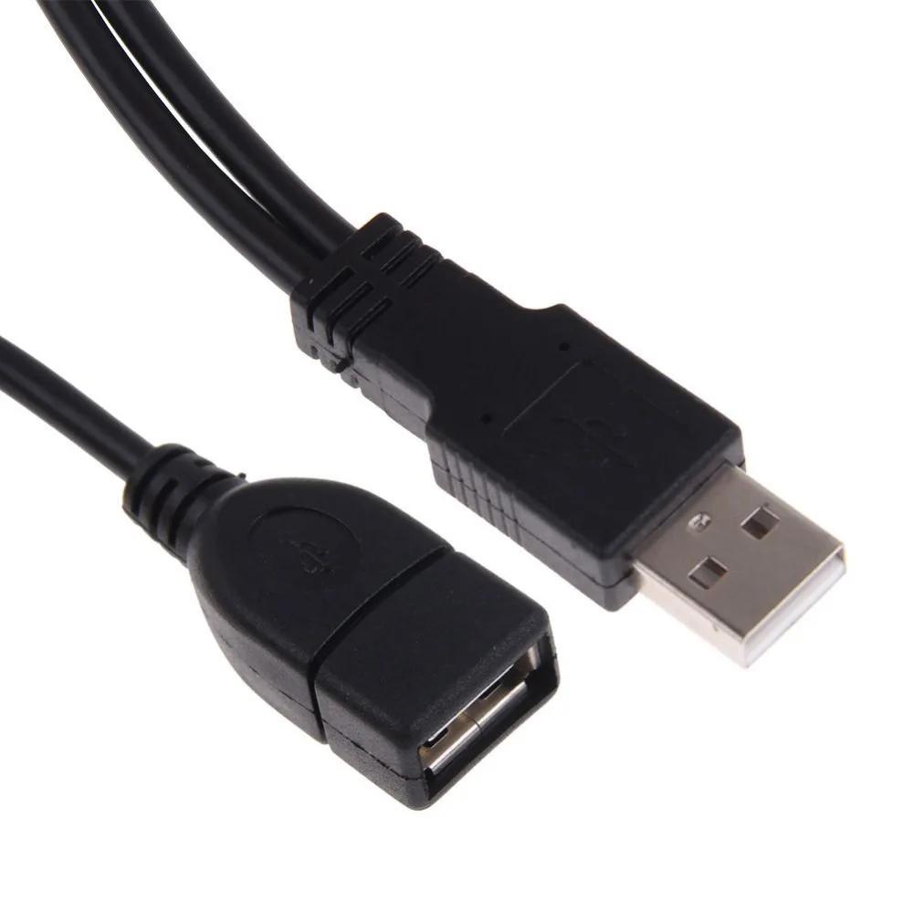 High Quality USB 2.0 Cable USB Double Splitter Adapter Cable One To Two Female To USB 2 Male Charging Data Cable