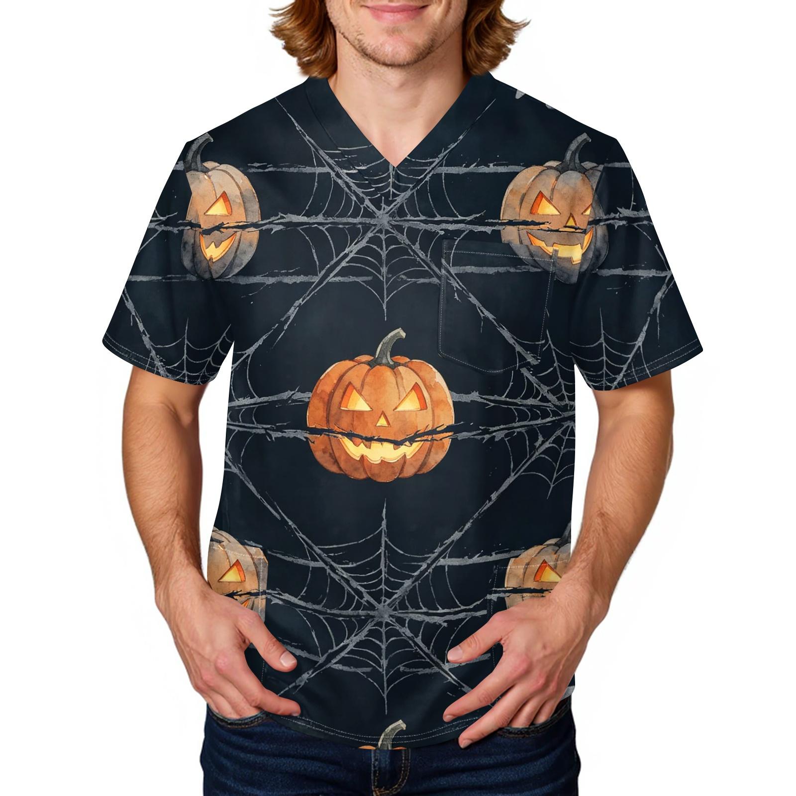 Men s Halloween Printed Short Sleeve for Costume L