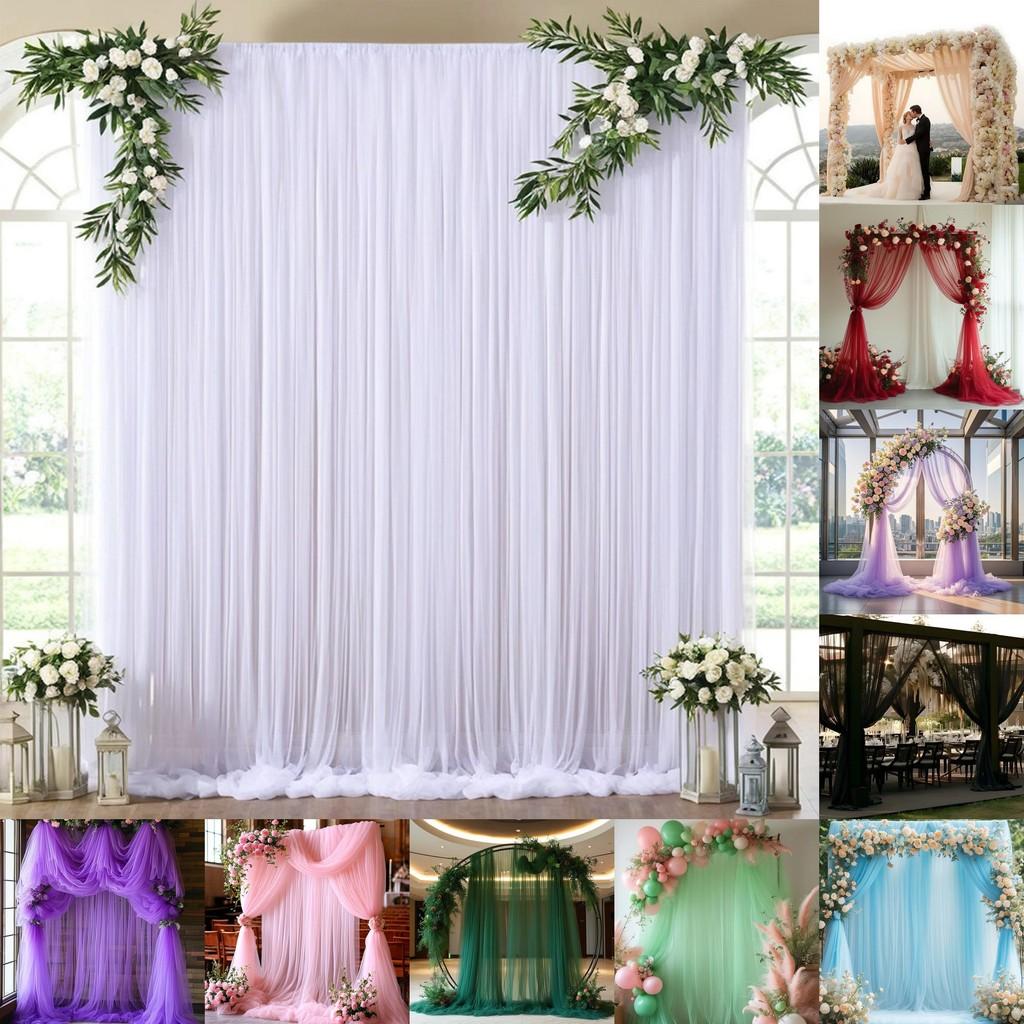 Outdoor Wedding Decor Fabric Bridal Arch Backdrop With Polyester Tulle For Party Event