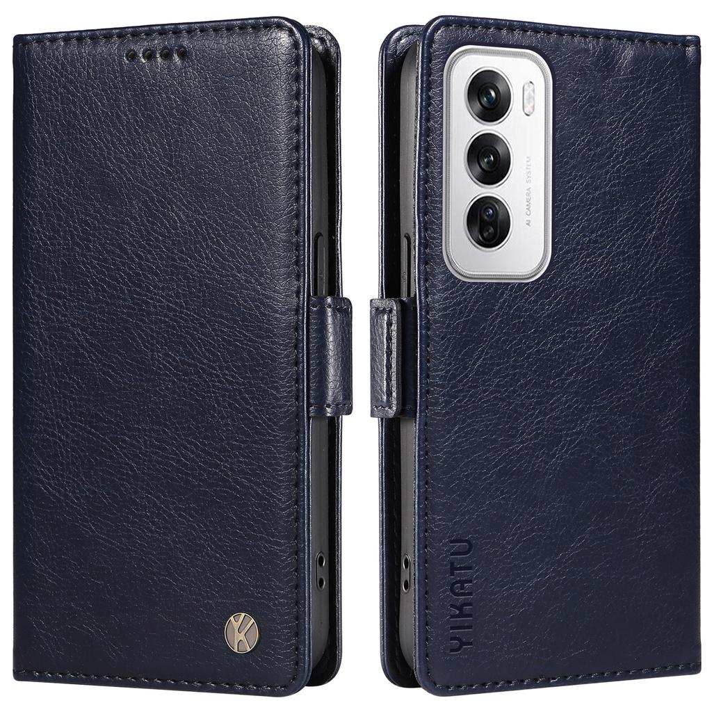 YIKATU YK-007 For Oppo Reno12 5G (Global) Phone Case Anti-Drop PU Leather Stand Wallet Cover