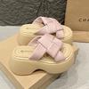 Fashion NEW 8.5CM Wedge Slippers for Women Summer Non Slip Platform Sandals Woman Open Toe Comfortable Female Chunky Beach Slippers
