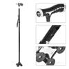 LED Light Aluminum Alloy Foldable Anti Slip  Elderly Crutches Handle Cane Walking Stick
