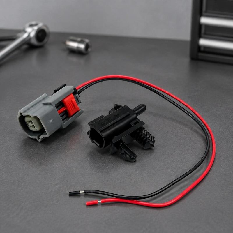 Vehicle Climate Temperature Sensor Kit with Pigtail Lead Wires, AU5Z12A647B Reference Part for Repair Service Use and Wiring Restoration