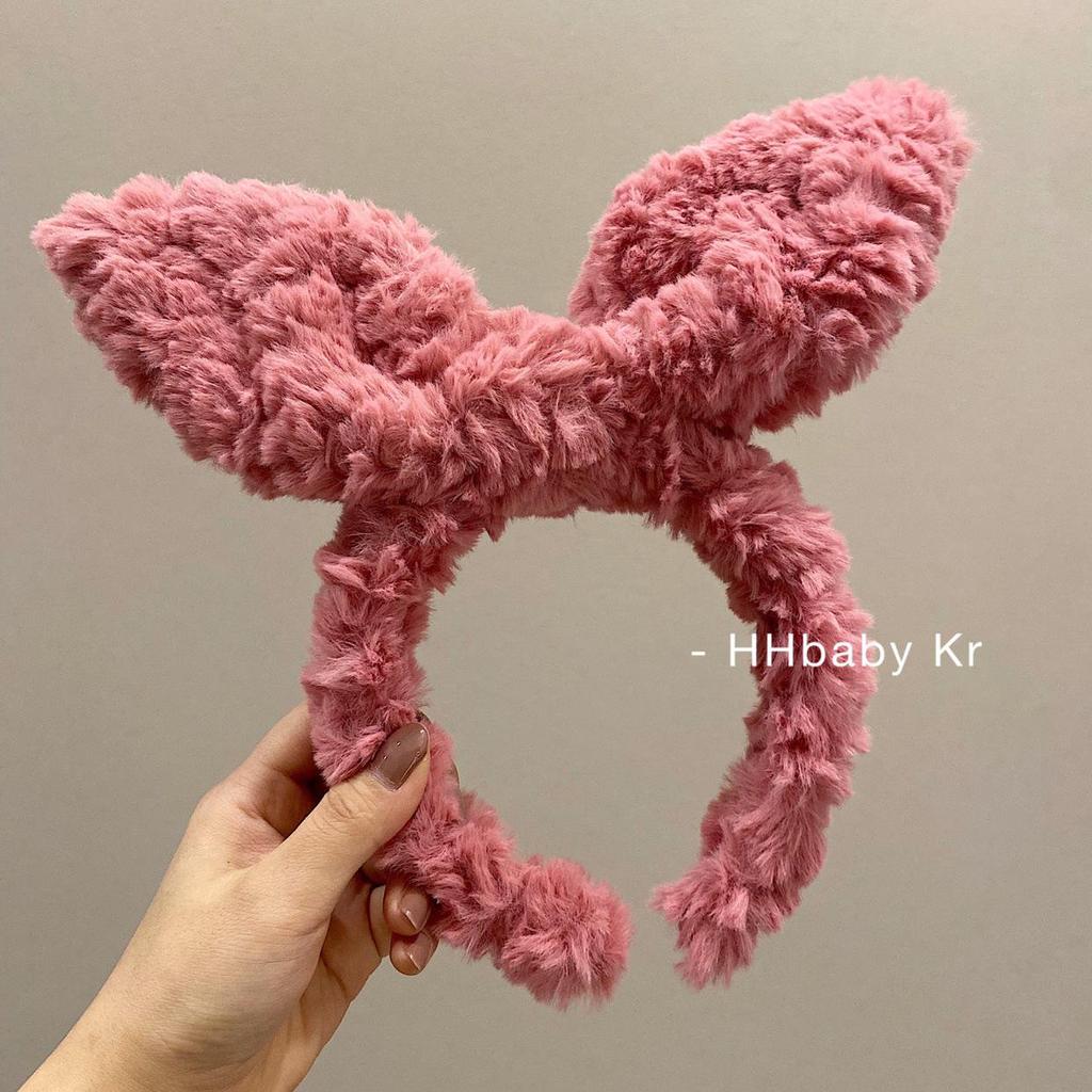 New Winter Plush Rabbit Ears Headband for Women - Cute Face Washing & Hair Accessory