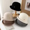 New Fisherman's Hat Children Autumn and Winter British Retro Fashion Foreign Elegant Curling Metal Label Top Hat