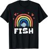 Go Fishing Graphic Mens Clothing Oversized Tshirt Camisas Fish Rainbow Boys And Girls Cotton Tshirt Graphic Fitness T Shirt