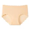 Plus Size Ice Silk Seamless Wave Edge Mid-Waist Triangle Panties