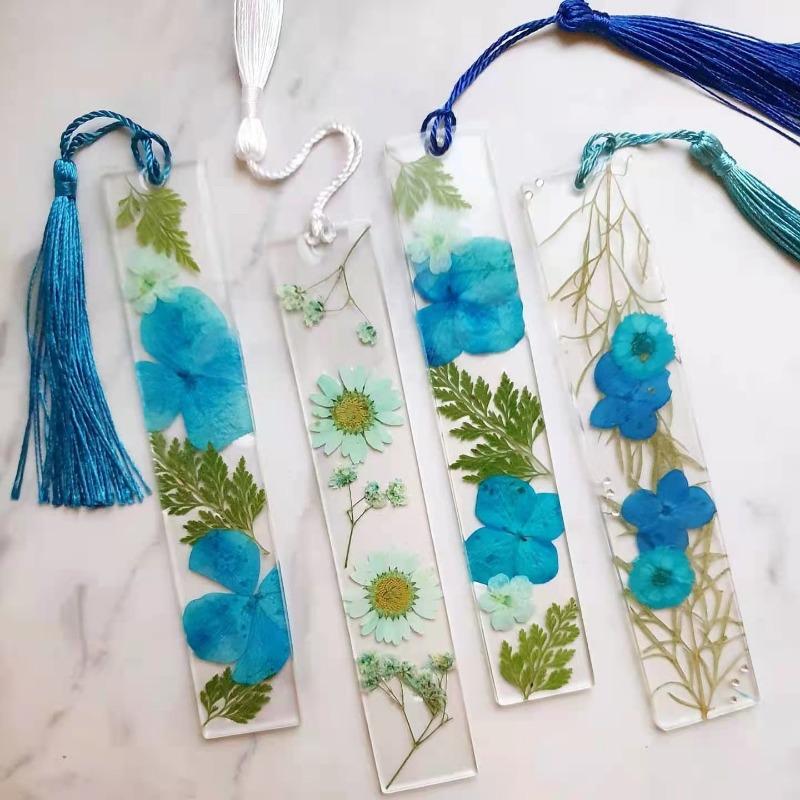 Blumenlesezeichen Transparenz Lila Harz Seitenmarkierer Lesezeichen für Frauen Transparent Weihnachtsgeschenk für Lehrer Schülerbedarf
