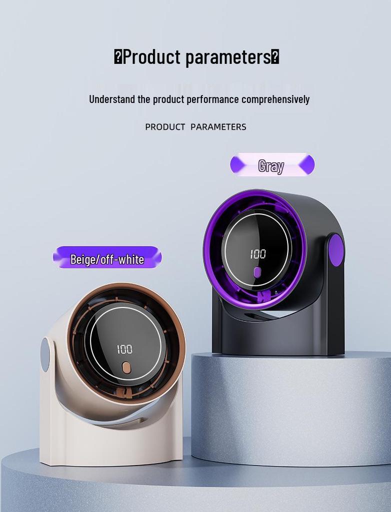 Portable High-Speed Leafless Smart Fan with Digital Display