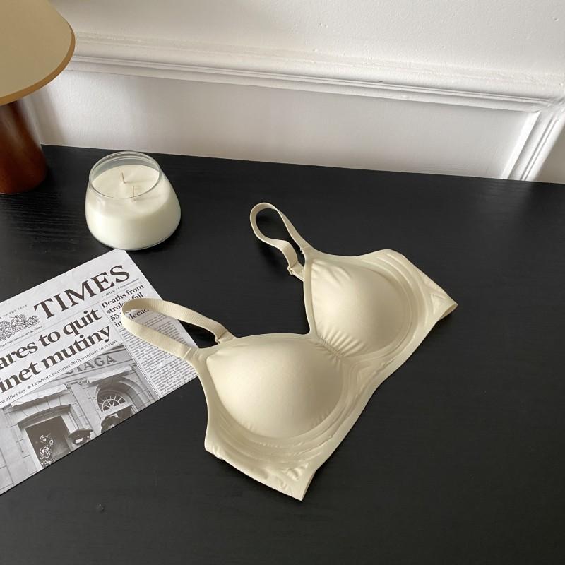 Soft Seamless Bra Small Bust Women Wireless 3/4 Cup With Side Support Lift Daily Comfort Underwear In Nylon