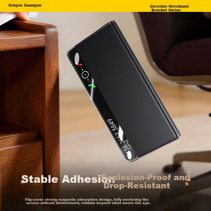 360° Dual-Screen Full-Coverage Wristband Stand Anti-Drop Case for Huawei Mate X6 Classic Edition Foldable Screen Smart Flip Leather Case