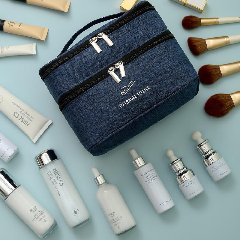 Makeup Bag Portable Versatile Travel Storage Bag Traveling Moving Capacity Large