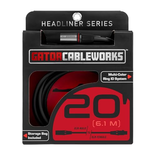 Cableworks by Gator Cases Headliner Series Microphone Cable (20ft XLR/XLR) GCWH-XLR-20 [Official Japanese Product]