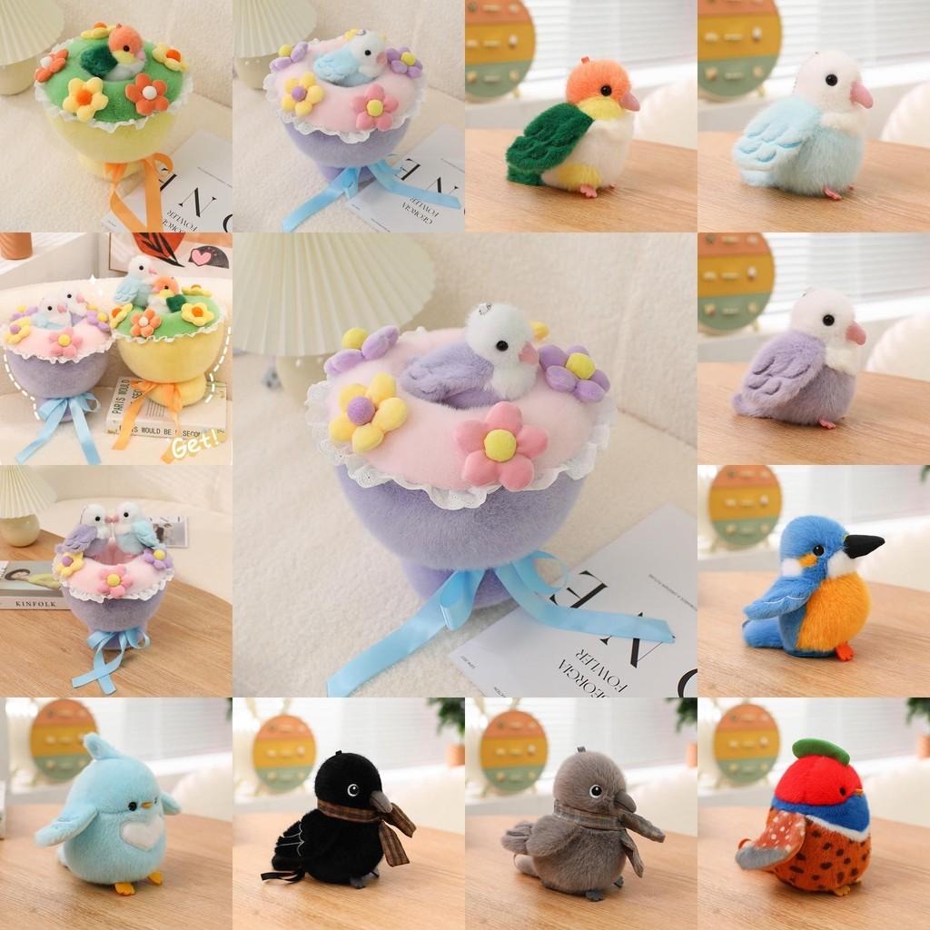Jouet Peluche Bouquet d'Oiseaux Support Magnétique pour Épaule Pigeons Perroquets Cadeau Pour Femmes
