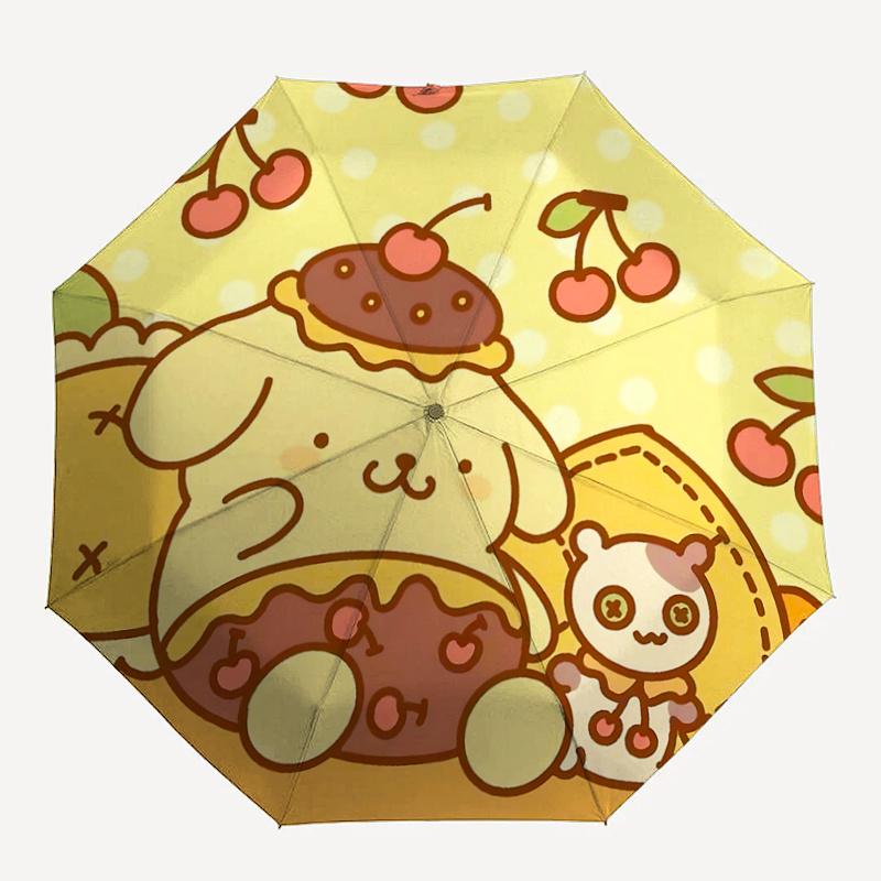 1pc Cherry Delight: Cute Umbrella with Cherry Print Automatic Opening/Closing Umbrella - Auto Open Close, Foldable Design, Outdoor Use, Gift for Fans