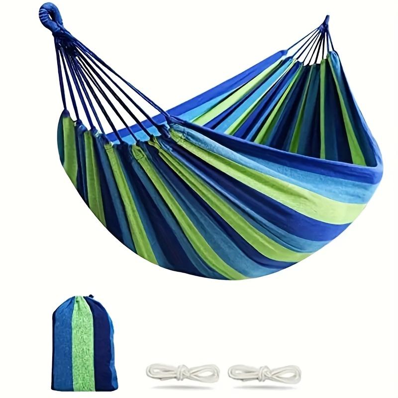 Popular Lightweight Outdoor Hammock For Camping, Portable, Widened Hammock, Perfect For Napping, Camping And Travel Leisure Swing Hammock, Durable blue 106.29in*32.29in