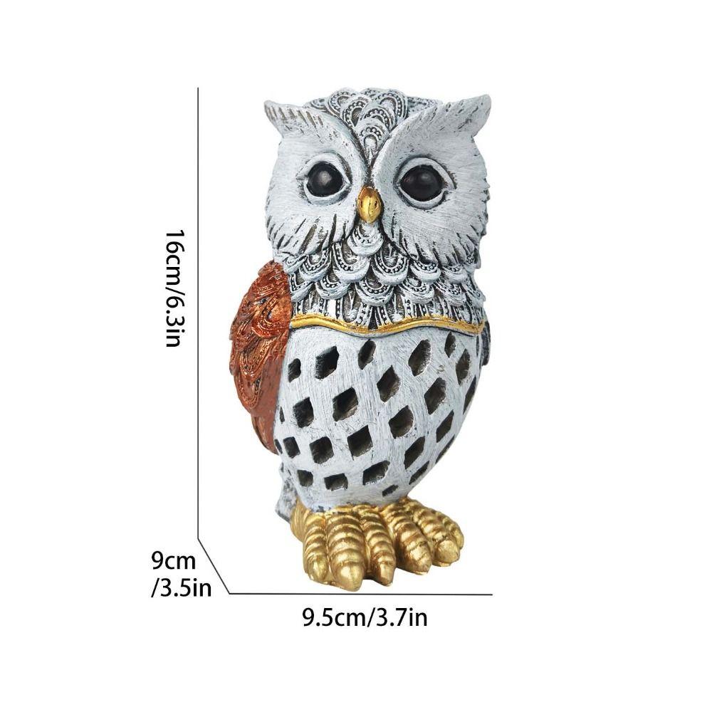 Solar Powered Owl Resin Light Animal Garden Decoration Lights  Ideal for Mother'S Day