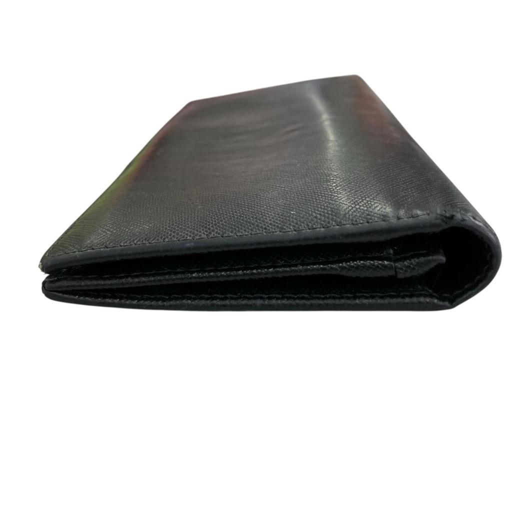 Used 180053 PRADA Prada leather bi-fold long wallet black black
