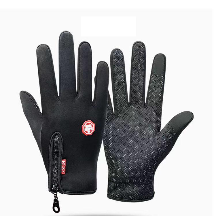 Unisex Waterproof Touchscreen Cycling Gloves: Warm, Fleece Lined, Non-Slip, Cold-Resistant for Outdoor Use In Autumn and Winter.