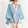 ZANZEA Blusa Kimono Casual da Donna con Scollo a V e Maniche a 3/4 Ampia