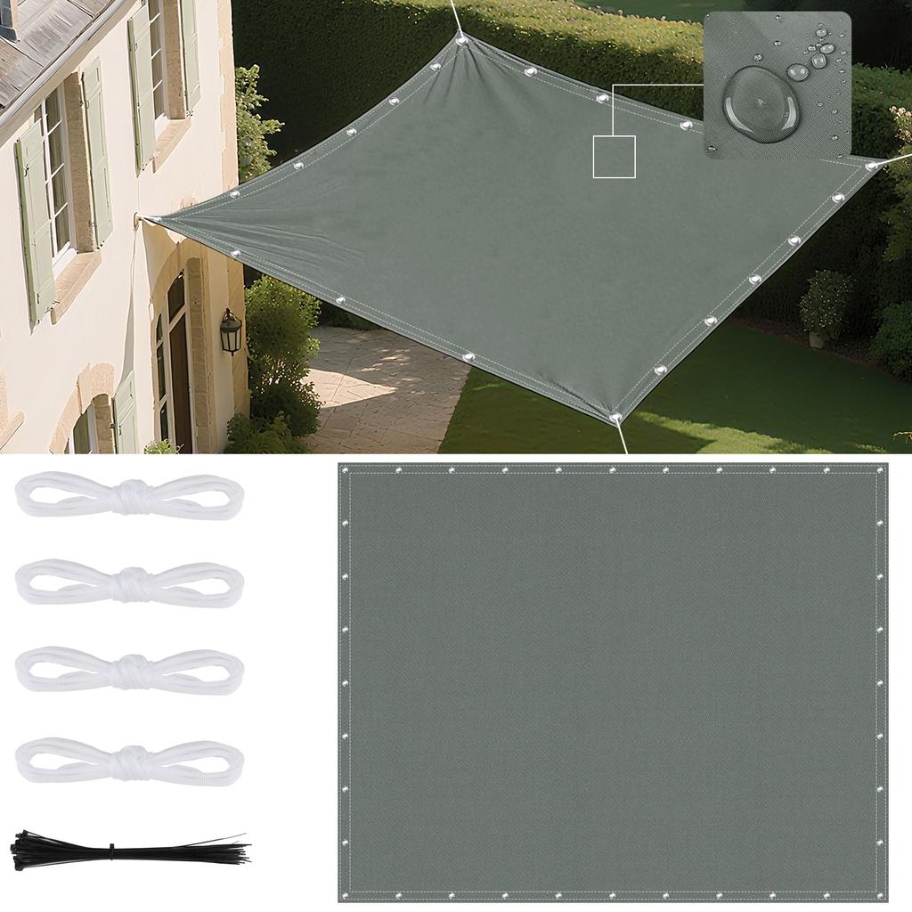 5Mx4M/3M/2M Waterproof Sun Shade Sail with Grommets Rectangle Garden Patio Pergola Cover For Outdoor Camp Tent Shelter