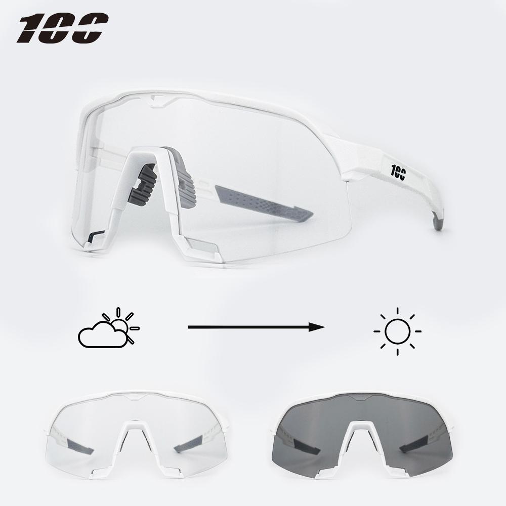 100 Okulary Rowerowe Fotochromatyczne Profesjonalne Okulary do Jazdy na Rowerze Szosowym dla Mężczyzn Wiatroodporne Okulary Przeciwpiaskowe Rowerowe Okulary