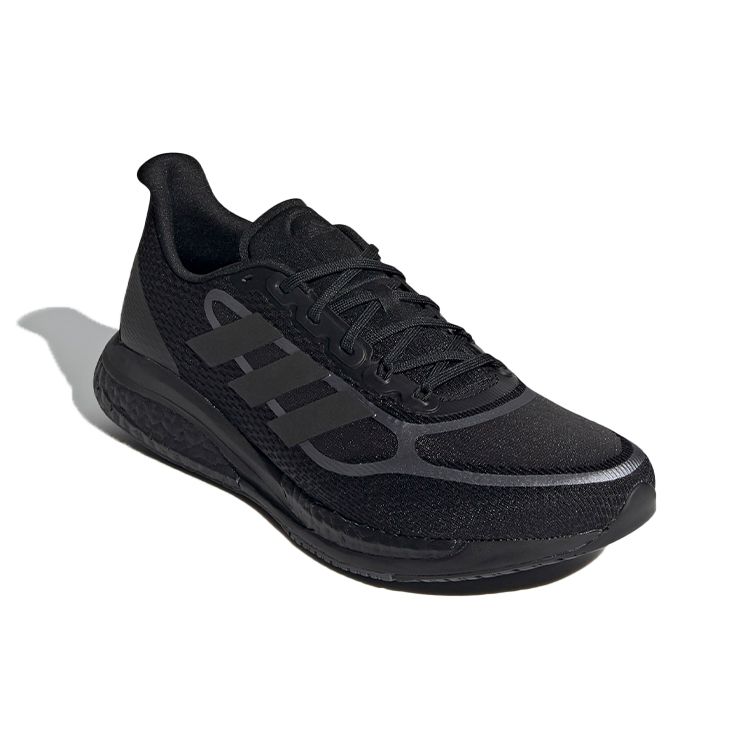 Adidas Supernova+ Comfortable Minimalist Mesh Fabric Non-Slip Breathable Low-Top Marathon Running Shoes Men Sneakers Obsidian-Black FX6649