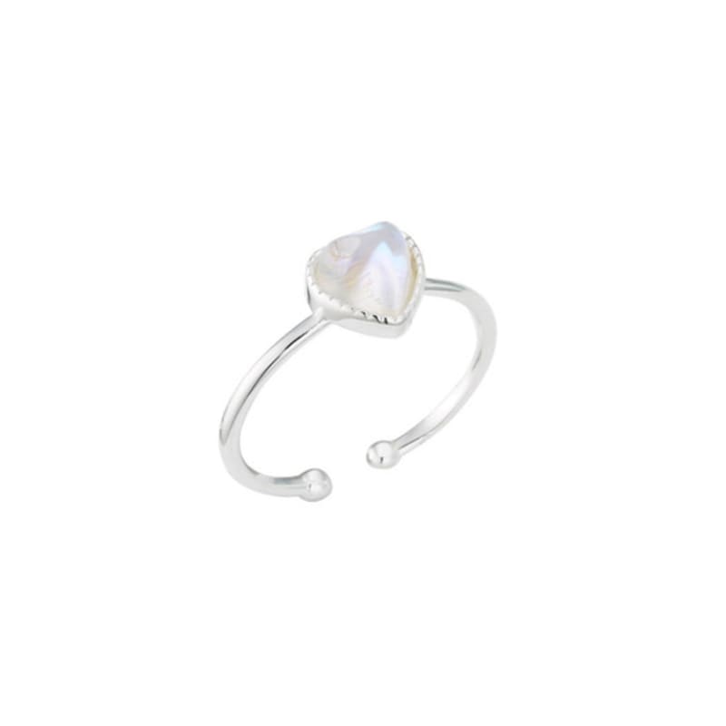 LILYKORI Silver Adorable Heart Cubic Ring