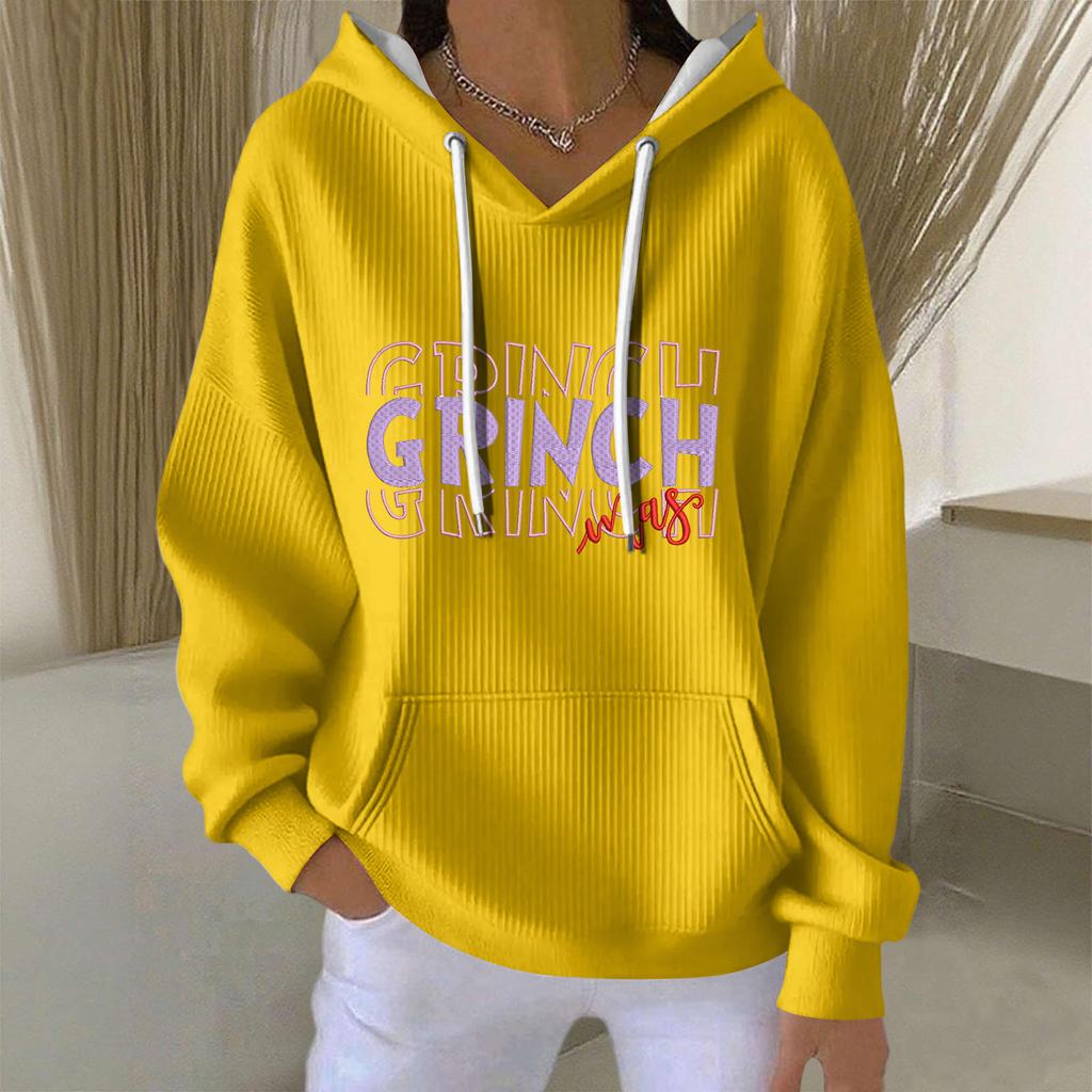 Women's Fashion Casual Christmas Angel Print Pullover Long-Sleeve Sweatshirt