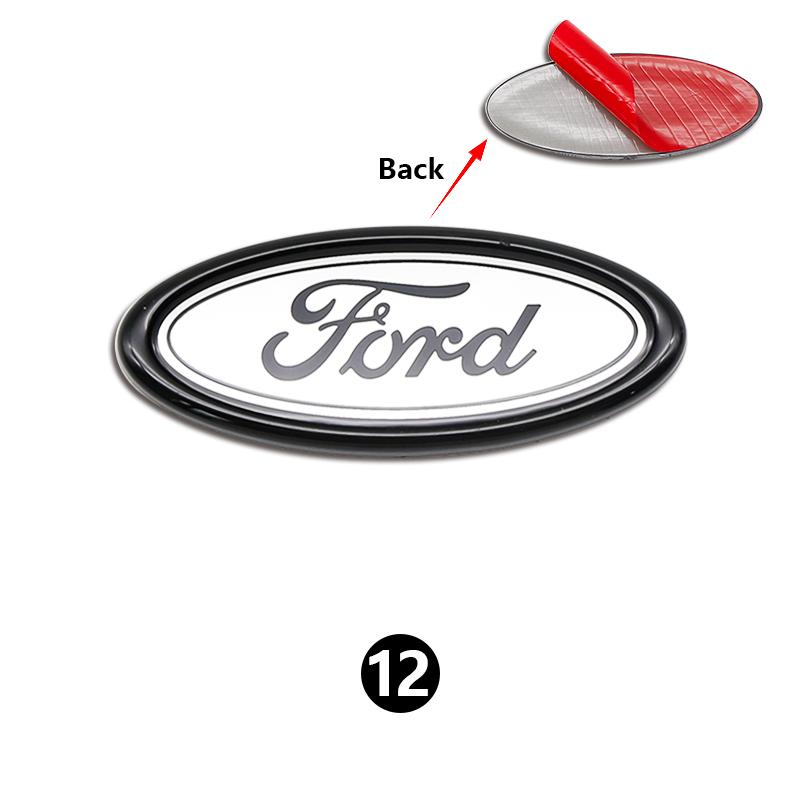 11.5x4.5cm 3D ABS Front Hood Rear Trunk Badge Emblem For Ford Fiesta Focus Mondeo Mustang Ranger Kuga Edge Auto Tuning Accessory