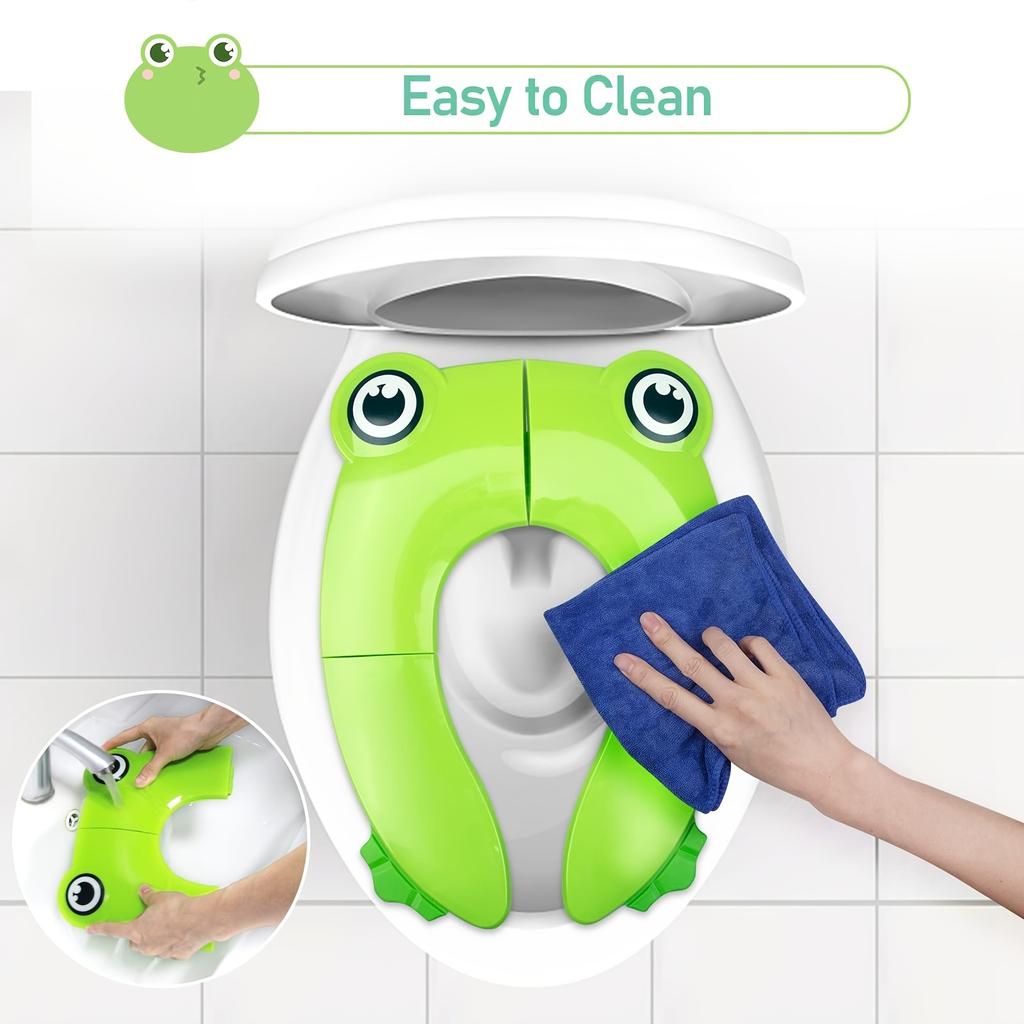 Tragbarer, zusammenklappbarer, großer, rutschfester Töpfchensitz mit Silikonpolstern, für Kinder, Jungen und Mädchen, Toilettensitz für Kleinkinder, recycelbarer Töpfchensitzbezug für Reisen