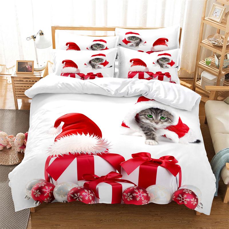 

Рождественские животные Постельное белье Детский комплект пододеяльника Модный пододеяльник Мальчики и девочки Рождественский чехол для одеяла Комплекты постельного белья EU single(135x200cm)