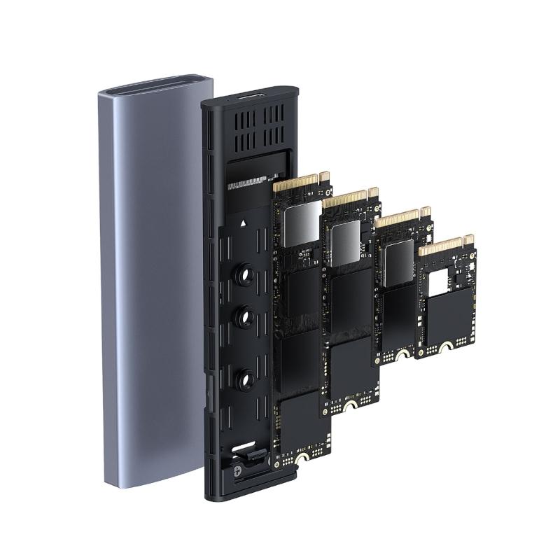 Metal USB 3.2 Type C HDD Enclosure Box Tool Less Installation Multiple Platforms Compatibility for 2230-2280 Disks Case