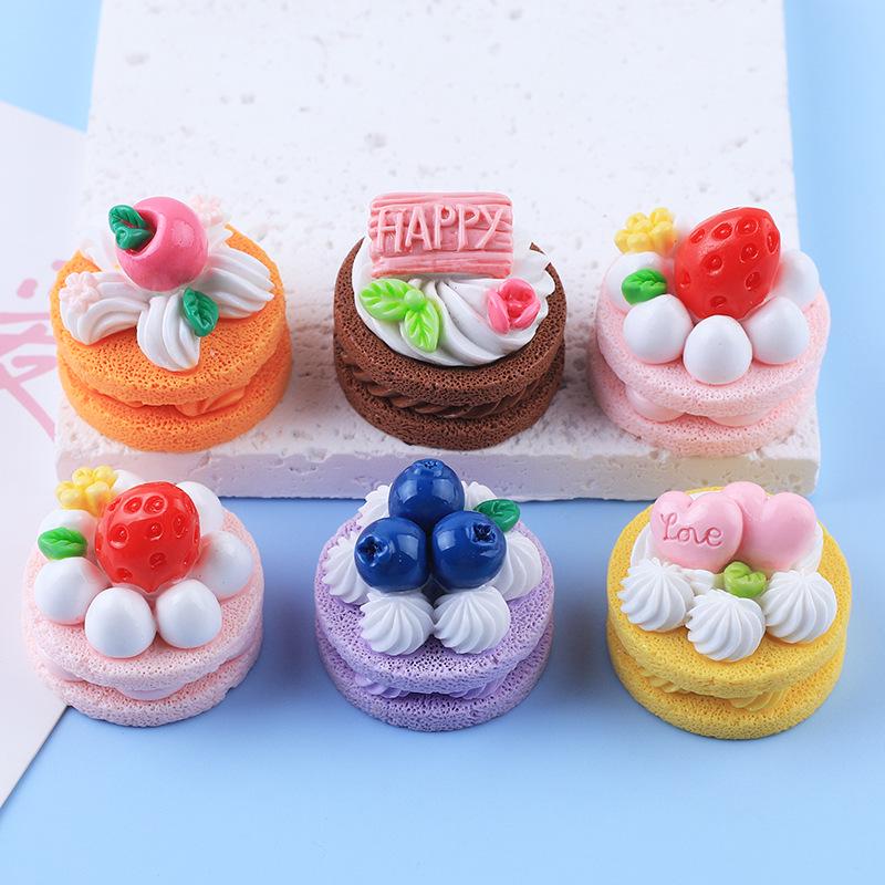 3D Cartoon Cake Food Toy Resin Charms: DIY Cream Glue Accessories for Crocs & Crafts