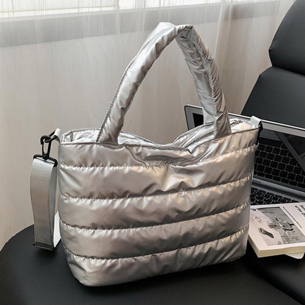 Christmas Bags Women Winter Handbags Mobile Space Glossy Female Bags Cotton-padded Jacket Shoulder Handbag