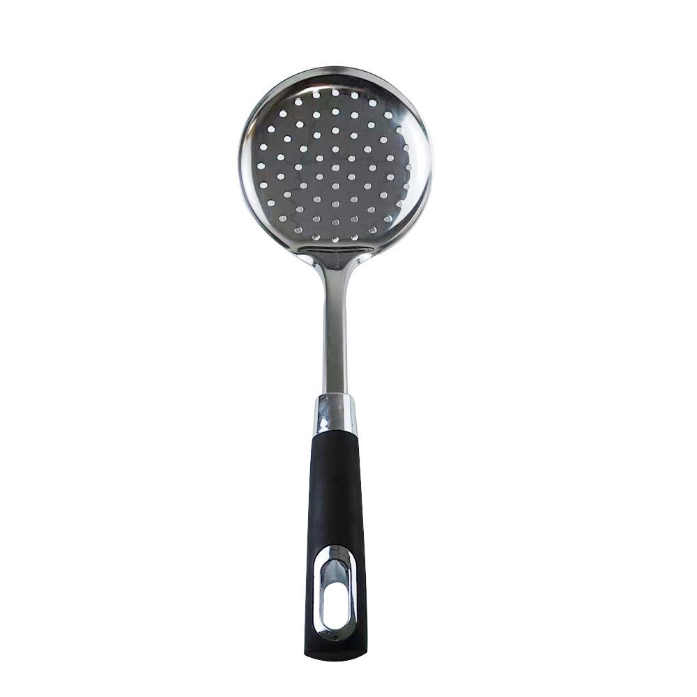 Stainless Steel Utensil Set: Spatula, Slotted Spoon, Solid Spatula, Anti-Scald Stir-Fry Tool.