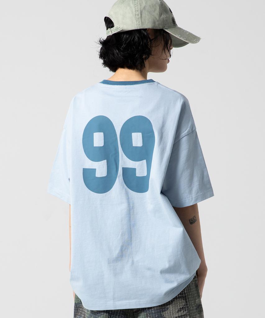 GLACK Gt124 Numbering Star Applique T-Shirt (Blue)