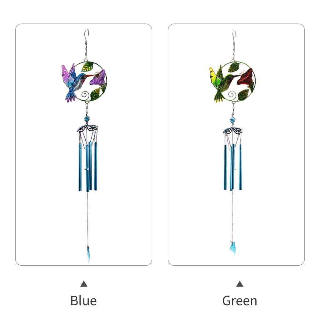Glass Wind Chime Bird Shaped Hanging Ornament Multi-Tube Wind Chimes Thanksgiving Day Home Outdoor Garden Balcony Backyard Church Festival Hanging Ch